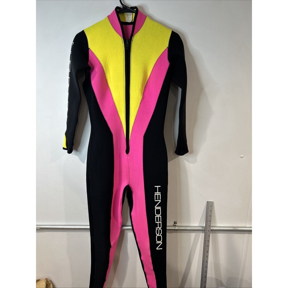 Henderson Aquatics Pink green Wetsuit Swimsuit Women's size LARGE Made in USA